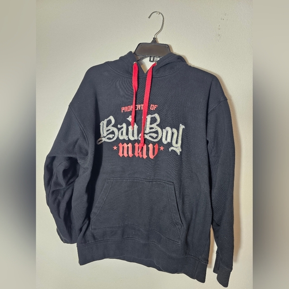 Bad Boy Vintage Y2K Black Hoodie with Red Accents Approximately Size XL - Picture 2 of 5